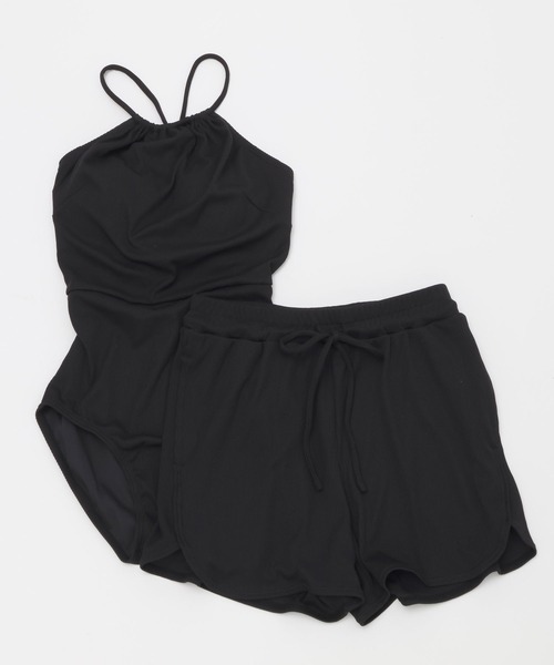 Ocean Pacific（オーシャンパシフィック）の「【Ocean Pacific(オーシャンパシフィック)】スイムウェア＋ショートパンツセット（水着・レディース・チェック/ブラック・FREE）」の5枚目の写真