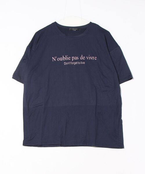 Mag.(マグ)の「メッセージプリントTシャツ(Tシャツ/カットソー・メンズ・ネイビー・FREE)」の1枚目の写真