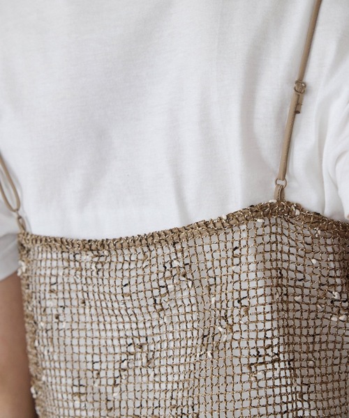 r.（アールドット）の「ネップメッシュ　ビスチェ（キャミソール・レディース・ブラック/アイボリー/ベージュ/オレンジ・FREE）」の11枚目の写真