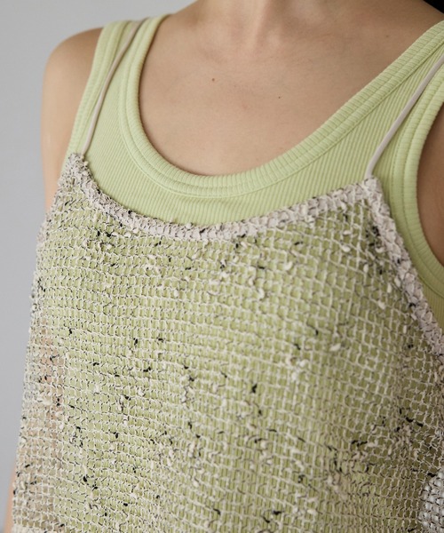 r.（アールドット）の「ネップメッシュ　ビスチェ（キャミソール・レディース・ブラック/アイボリー/ベージュ/オレンジ・FREE）」の17枚目の写真