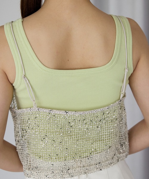 r.（アールドット）の「ネップメッシュ　ビスチェ（キャミソール・レディース・ブラック/アイボリー/ベージュ/オレンジ・FREE）」の18枚目の写真