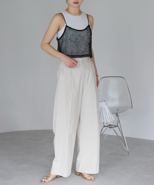 r.（アールドット）の「ネップメッシュ　ビスチェ（キャミソール・レディース・ブラック/アイボリー/ベージュ/オレンジ・FREE）」の21枚目の写真