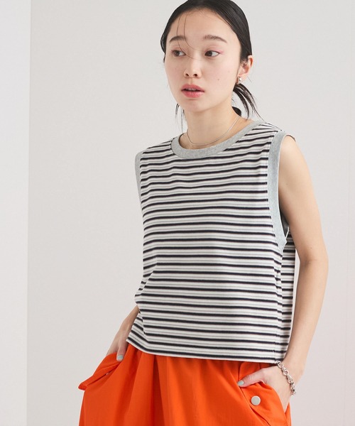 STAR&STRIPE(スターアンドストライプ)の「【STAR&STRIPE(スター&ストライプ)】MULTI BUSTIER(Tシャツ/カットソー・レディース・ブラウン/グレー/ブルー・M)」の2枚目の写真