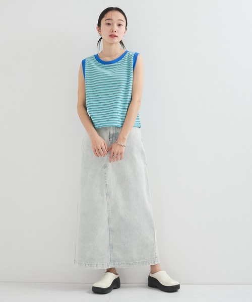 STAR&STRIPE(スターアンドストライプ)の「【STAR&STRIPE(スター&ストライプ)】MULTI BUSTIER(Tシャツ/カットソー・レディース・ブラウン/グレー/ブルー・M)」の6枚目の写真