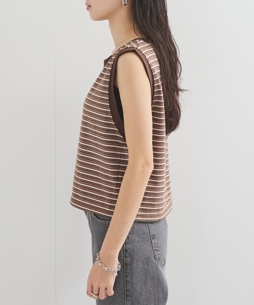 STAR&STRIPE(スターアンドストライプ)の「【STAR&STRIPE(スター&ストライプ)】MULTI BUSTIER(Tシャツ/カットソー・レディース・ブラウン/グレー/ブルー・M)」の8枚目の写真