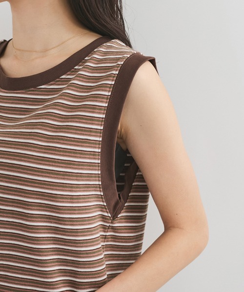 STAR&STRIPE(スターアンドストライプ)の「【STAR&STRIPE(スター&ストライプ)】MULTI BUSTIER(Tシャツ/カットソー・レディース・ブラウン/グレー/ブルー・M)」の11枚目の写真