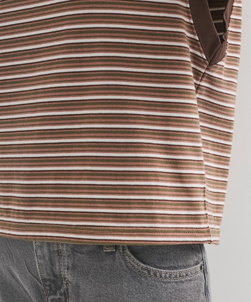STAR&STRIPE(スターアンドストライプ)の「【STAR&STRIPE(スター&ストライプ)】MULTI BUSTIER(Tシャツ/カットソー・レディース・ブラウン/グレー/ブルー・M)」の12枚目の写真