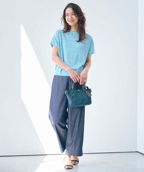 J.PRESS（ジェイプレス）の「【洗える】メッシュ パターン ニット（ニット/セーター・レディース・ピンク系3/ライトグレー系3/ネイビー系3/ピーコックグリーン系3・T15/T13）」の6枚目の写真