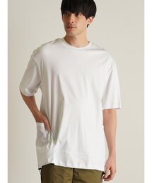 【TRANSITION】シルケットスムース天竺ナイロンワッシャー切り替えPK TEE