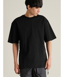 【TRANSITION】シルケットスムース天竺ナイロンワッシャー切り替えPK TEE