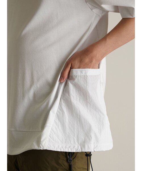 TRANSITION(トランジション)の「【TRANSITION】シルケットスムース天竺ナイロンワッシャー切り替えPK TEE(Tシャツ/カットソー・メンズ・ブラック/ホワイト・2/3)」の16枚目の写真