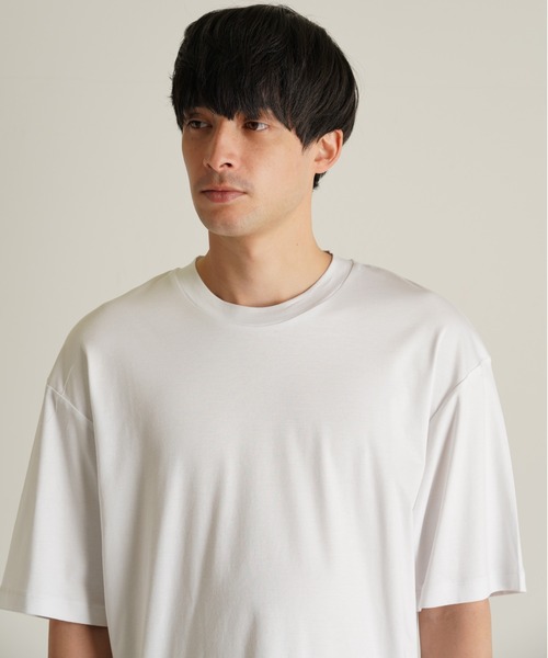 TRANSITION(トランジション)の「【TRANSITION】シルケットスムース天竺ナイロンワッシャー切り替えPK TEE(Tシャツ/カットソー・メンズ・ブラック/ホワイト・2/3)」の7枚目の写真