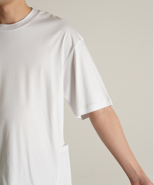 TRANSITION(トランジション)の「【TRANSITION】シルケットスムース天竺ナイロンワッシャー切り替えPK TEE(Tシャツ/カットソー・メンズ・ブラック/ホワイト・2/3)」の8枚目の写真