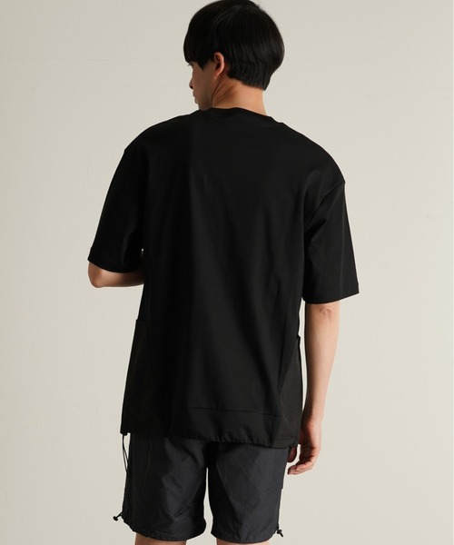 TRANSITION(トランジション)の「【TRANSITION】シルケットスムース天竺ナイロンワッシャー切り替えPK TEE(Tシャツ/カットソー・メンズ・ブラック/ホワイト・2/3)」の6枚目の写真