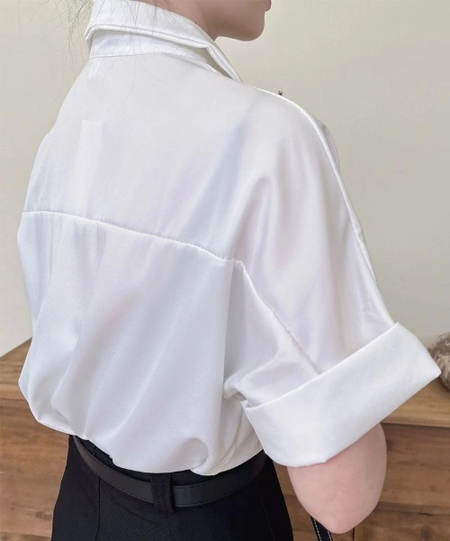 shoppinggo（ショッピングゴー）の「半袖シャツ レディース ブラウス（シャツ/ブラウス・レディース・ホワイト/ホワイト系その他・L/M）」の7枚目の写真