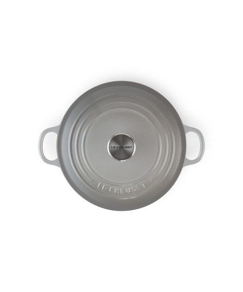 ル・クルーゼココット・ロンド22cm ミストグレー（ブラックマット