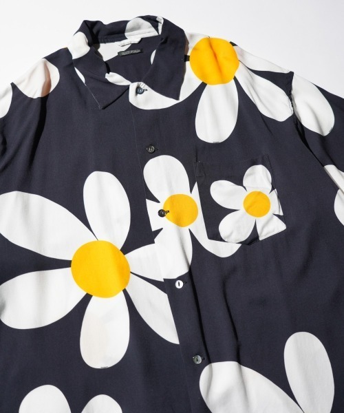 SUNNY  SPORTS（サニースポーツ）の「SUNNY SPORTS / サニースポーツ PRINTED BOX SHIRT 花 デイジー チェッカーフラッグ プリントレーヨン 半袖シャツ サマーシャツ（シャツ/ブラウス・メンズ・チェック/ブラック・MEDIUM/LARGE）」の19枚目の写真