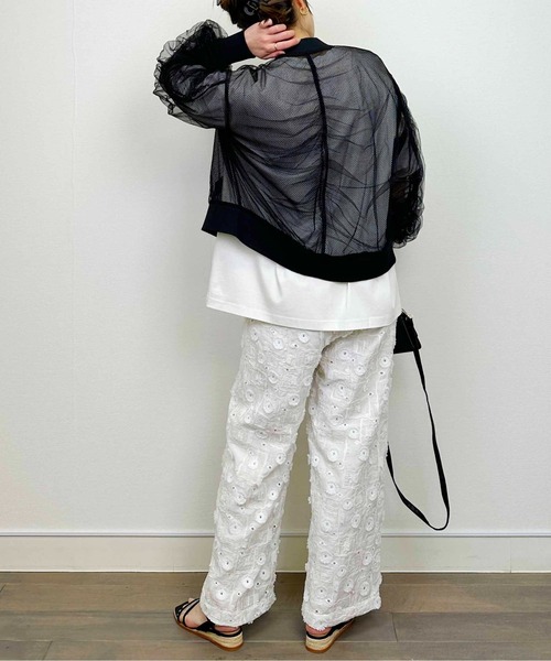 PICCIN（ピッチン）の「【セットアップ可能】レースイージーパンツ（その他パンツ・レディース・オフホワイト/ブラック・L/M）」の9枚目の写真