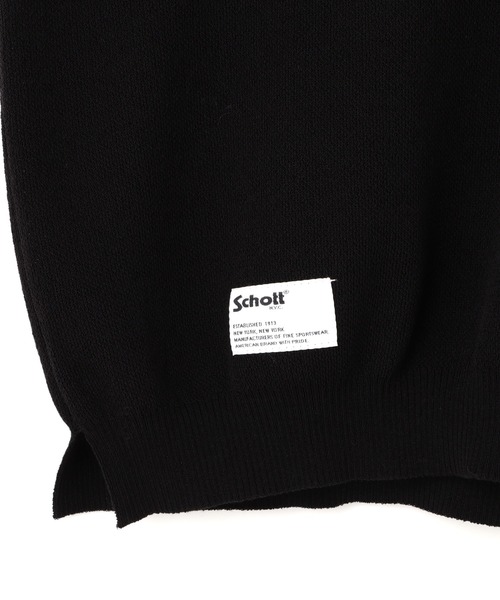 schott（ショット）の「Schott/ショット/B.S SS SKIPPER KNIT/ブラックシープ スキッパーニット（ポロシャツ・メンズ・チャコールグレー/ホワイト・M/L/XL）」の4枚目の写真