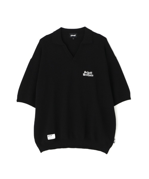 Schott B.S SS SKIPPER KNIT ブラック Schott/ショット/B.S SS SKIPPER KNIT/ブラックシープ