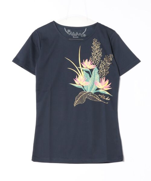 Kahiko(カヒコ)の「【Kahiko】プアマヌフラTシャツ(Tシャツ/カットソー・レディース・ネイビー/ホワイト・M/L)」の2枚目の写真