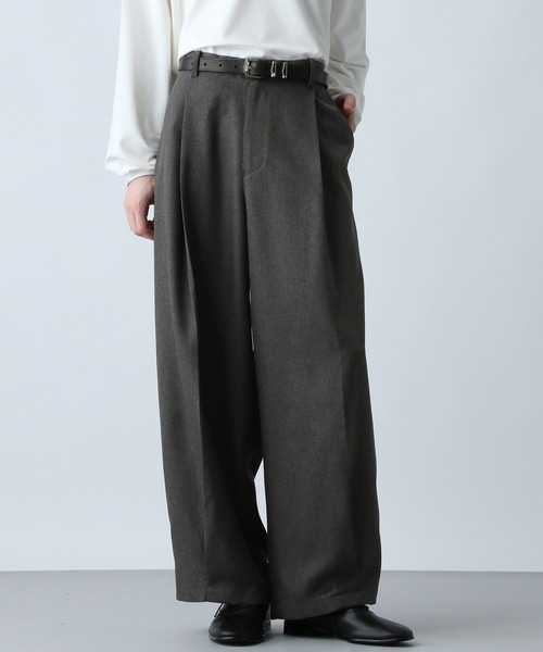 HARE（ハレ）の「【SET UP対応】メランジワイドテーパードパンツ(HARE)（スラックス・メンズ・ブルー/ブラウン/ブラック/ブルー系その他/ブラック系その他/ブラウン系その他/ブルー系その他2/ブラウン系その他2/グレー系その他/ブラウン系その他3/ブルー系その他3・FREE/SMALL/MEDIUM）」の21枚目の写真