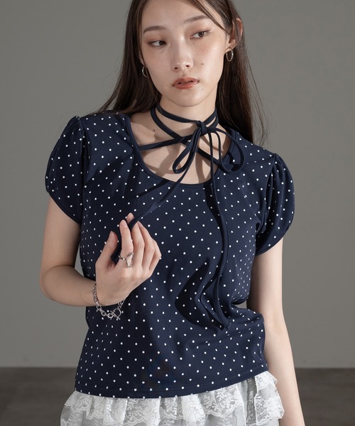 apres jour mignon(アプレジュールミニョン)の「チョーカートップス【ZOZOTOWN限定アイテム】(Tシャツ/カットソー・レディース・ブラック/ブラック系その他/オフホワイト/グレー/レッド/ネイビー/杢グレー・フリー/X-LARGE)」の6枚目の写真