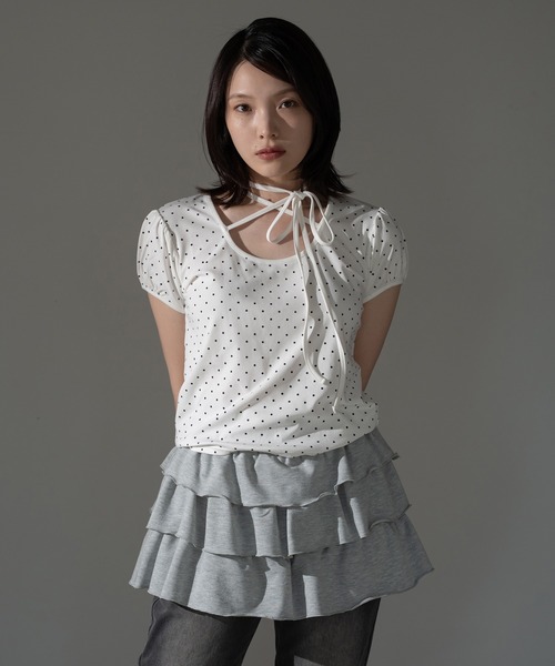 apres jour mignon(アプレジュールミニョン)の「チョーカートップス【ZOZOTOWN限定アイテム】(Tシャツ/カットソー・レディース・ブラック/ブラック系その他/オフホワイト/グレー/レッド/ネイビー/杢グレー・フリー/X-LARGE)」の12枚目の写真