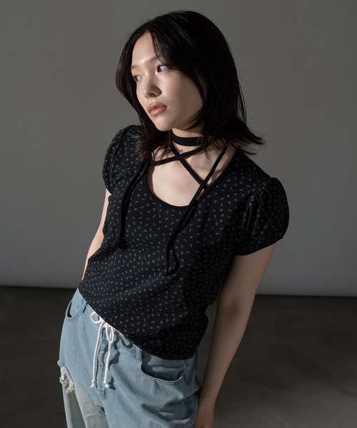 apres jour mignon(アプレジュールミニョン)の「チョーカートップス【ZOZOTOWN限定アイテム】(Tシャツ/カットソー・レディース・ブラック/ブラック系その他/オフホワイト/グレー/レッド/ネイビー/杢グレー・フリー/X-LARGE)」の11枚目の写真