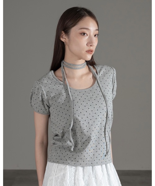 apres jour mignon(アプレジュールミニョン)の「チョーカートップス【ZOZOTOWN限定アイテム】(Tシャツ/カットソー・レディース・ブラック/ブラック系その他/オフホワイト/グレー/レッド/ネイビー/杢グレー・フリー/X-LARGE)」の18枚目の写真