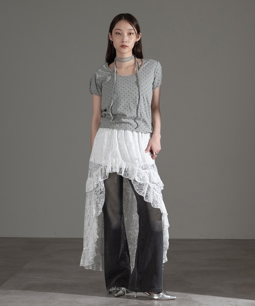 apres jour mignon(アプレジュールミニョン)の「チョーカートップス【ZOZOTOWN限定アイテム】(Tシャツ/カットソー・レディース・ブラック/ブラック系その他/オフホワイト/グレー/レッド/ネイビー/杢グレー・フリー/X-LARGE)」の15枚目の写真