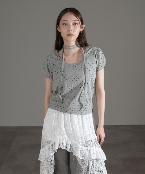 apres jour mignon(アプレジュールミニョン)の「チョーカートップス【ZOZOTOWN限定アイテム】(Tシャツ/カットソー・レディース・ブラック/ブラック系その他/オフホワイト/グレー/レッド/ネイビー/杢グレー・フリー/X-LARGE)」の19枚目の写真