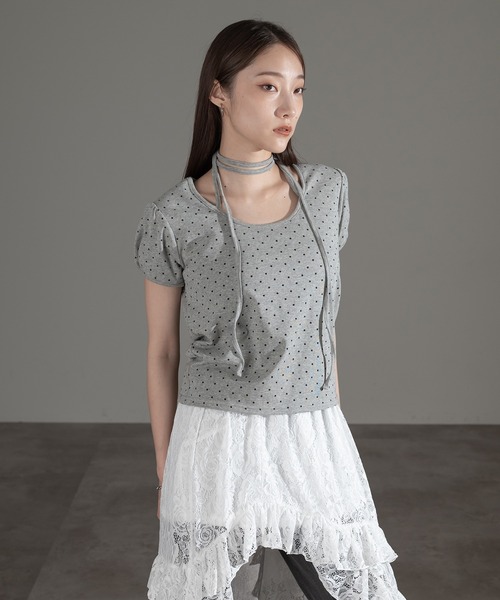 apres jour mignon(アプレジュールミニョン)の「チョーカートップス【ZOZOTOWN限定アイテム】(Tシャツ/カットソー・レディース・ブラック/ブラック系その他/オフホワイト/グレー/レッド/ネイビー/杢グレー・フリー/X-LARGE)」の20枚目の写真