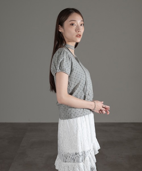 apres jour mignon(アプレジュールミニョン)の「チョーカートップス【ZOZOTOWN限定アイテム】(Tシャツ/カットソー・レディース・ブラック/ブラック系その他/オフホワイト/グレー/レッド/ネイビー/杢グレー・フリー/X-LARGE)」の21枚目の写真