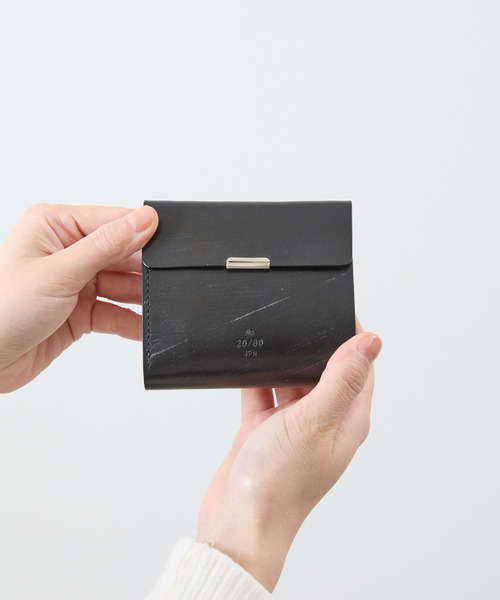 20/80 トゥエンティーエイティー / BRIDLE LEATHER FOLDED WALLET WITH FLAP UKブライドルレザー3つ折り牛革財布 ミニウォレット / W038