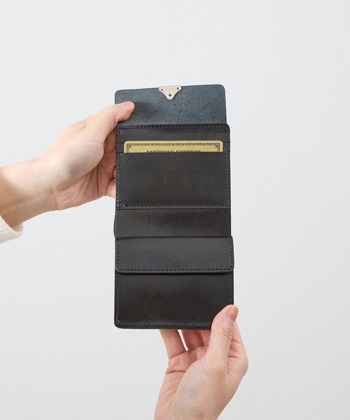 20/80 トゥエンティーエイティー / BRIDLE LEATHER FOLDED WALLET WITH FLAP UKブライドルレザー3つ折り牛革財布 ミニウォレット / W038