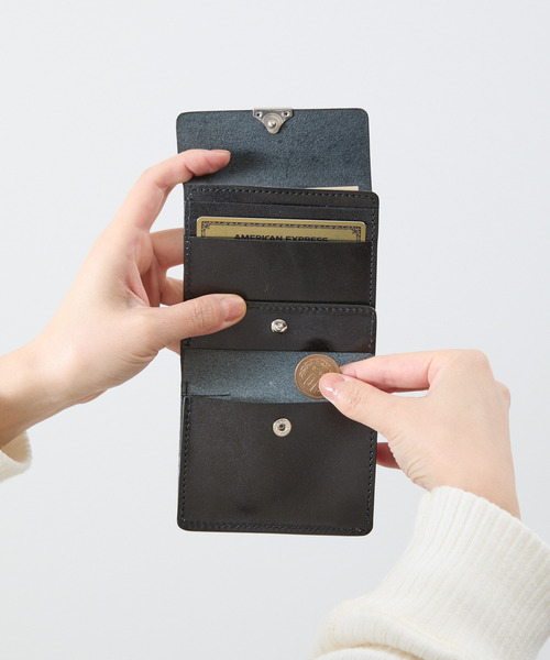 20/80 トゥエンティーエイティー / BRIDLE LEATHER FOLDED WALLET WITH FLAP UKブライドルレザー3つ折り牛革財布 ミニウォレット / W038