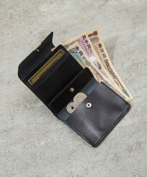 20/80 トゥエンティーエイティー / BRIDLE LEATHER FOLDED WALLET WITH FLAP UKブライドルレザー3つ折り牛革財布 ミニウォレット / W038