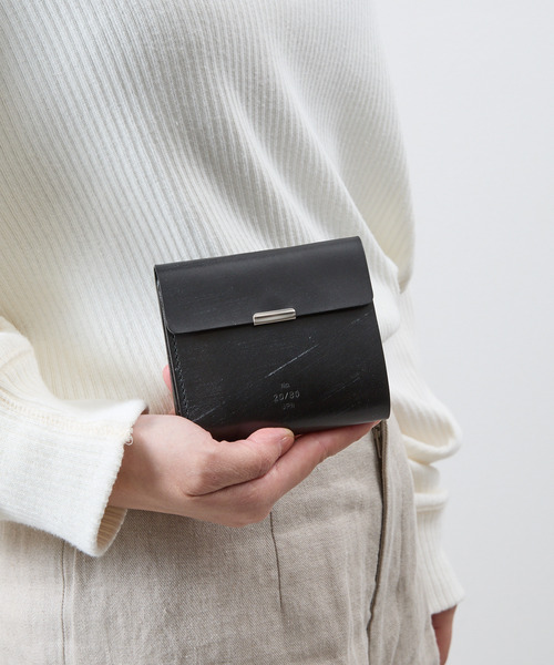 20/80 トゥエンティーエイティー / BRIDLE LEATHER FOLDED WALLET WITH FLAP UKブライドルレザー3つ折り牛革財布 ミニウォレット / W038