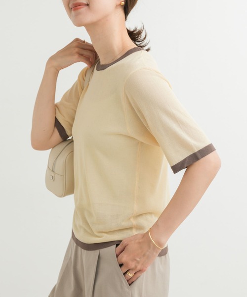 セール】リンガー半袖ニットTシャツ（ニット/セーター）｜URBAN