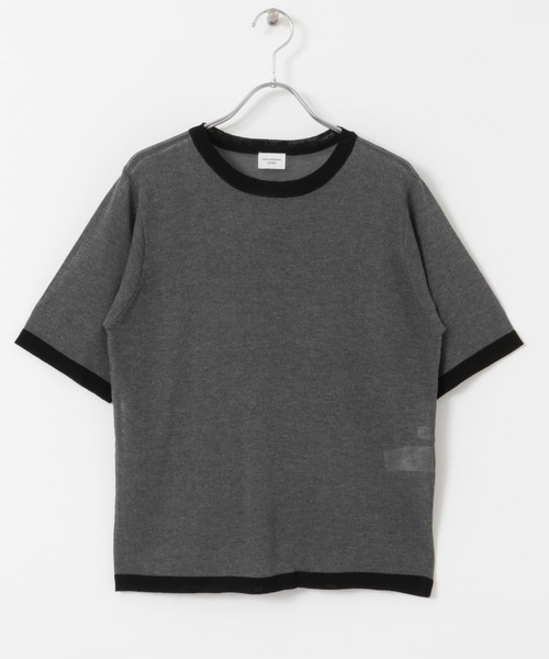 URBAN RESEARCH DOORS（アーバンリサーチドアーズ）の「リンガー半袖ニットTシャツ（ニット/セーター・レディース・グレー/ベージュ・MEDIUM）」の22枚目の写真