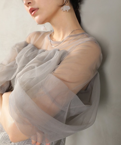 Kana(カナ)の「チュール レース トルネード ペンシル ワンピース ドレス パーティー 結婚式 お呼ばれ オケージョン(ドレス・レディース・グレー/ブラック/イエロー/ブラウン・M/S)」の3枚目の写真