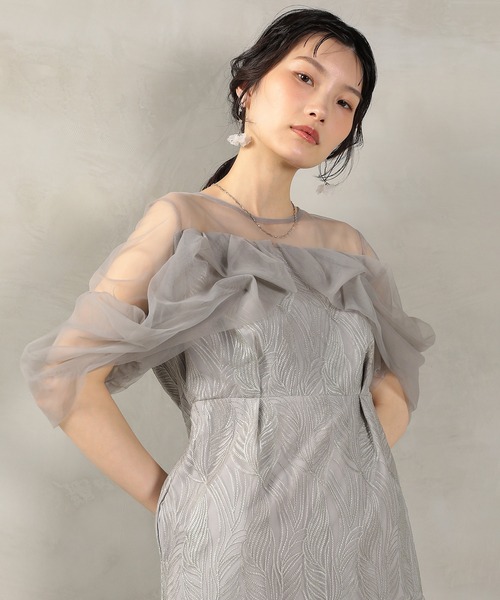 Kana(カナ)の「チュール レース トルネード ペンシル ワンピース ドレス パーティー 結婚式 お呼ばれ オケージョン(ドレス・レディース・グレー/ブラック/イエロー/ブラウン・M/S)」の16枚目の写真