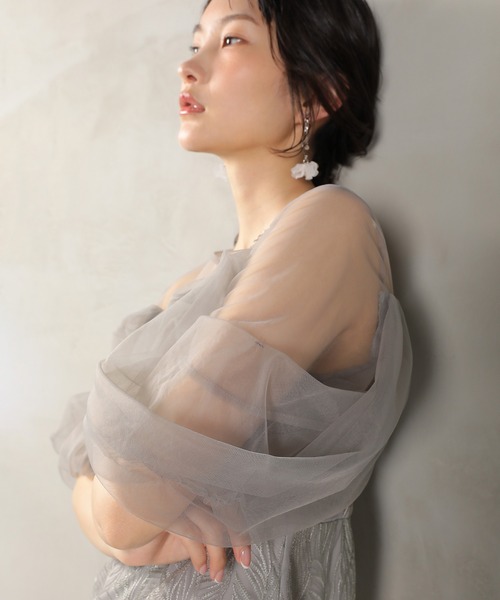 Kana(カナ)の「チュール レース トルネード ペンシル ワンピース ドレス パーティー 結婚式 お呼ばれ オケージョン(ドレス・レディース・グレー/ブラック/イエロー/ブラウン・M/S)」の21枚目の写真