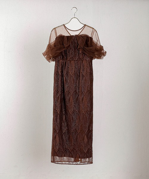 チュール レース トルネード ペンシル ワンピース ドレス パーティー