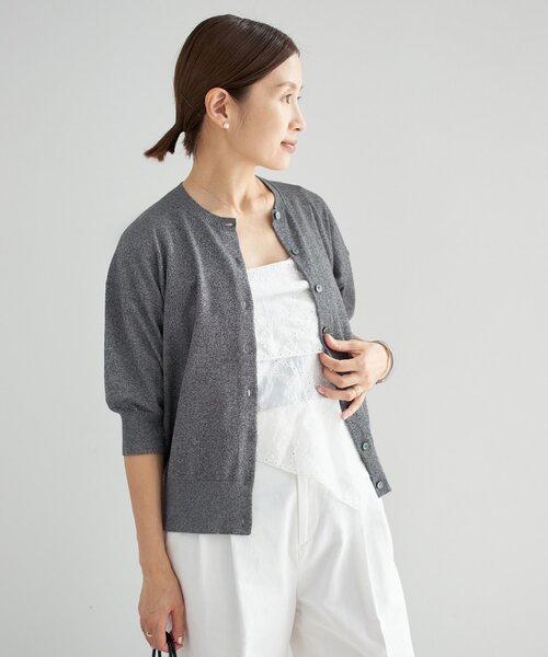 IENA✨LEVITA クルーカーディガン　シルバー イエナ IENA 《追加》LEVITAクルーカーディガン （シルバー