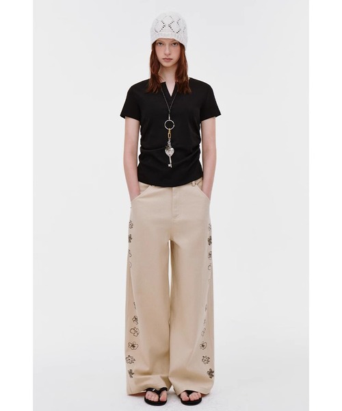 tシャツ レイヤードデザイン サイドギャザー 半袖Tシャツ FX25S288「Fano Studios」「2025SS」 レディース メンズ キーネック サイドギャザー 半袖Tシャツ FX25S387【Fano Studios