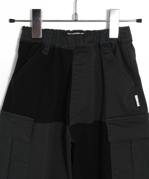 MAKE YOUR DAY(メイクユアデイ)の「異素材切替カーゴパンツ■150.160cm(カーゴパンツ・キッズ・カーキ/ブラック・160/150)」の7枚目の写真