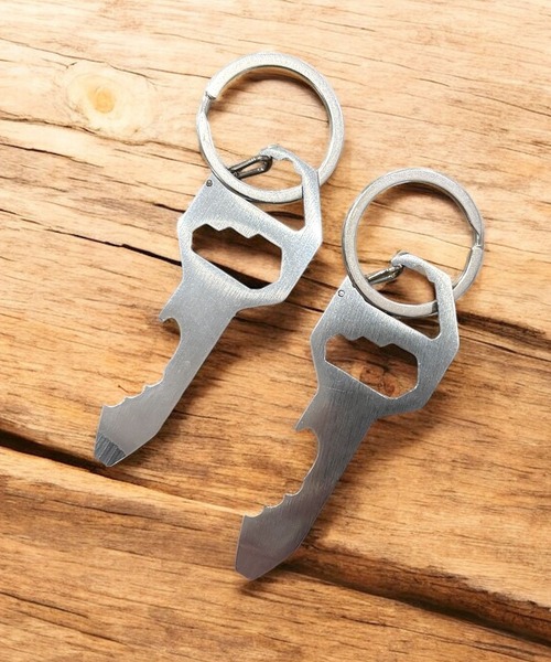 2個セット 】 マルチツール カラビナ キーホルダー / 3cmのミニ定規