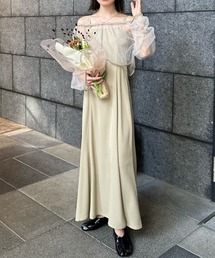 美品！hinari ワンピース　グリーン ブランド古着】hinari｜ヒナリのワンピース/ドレス古着通販